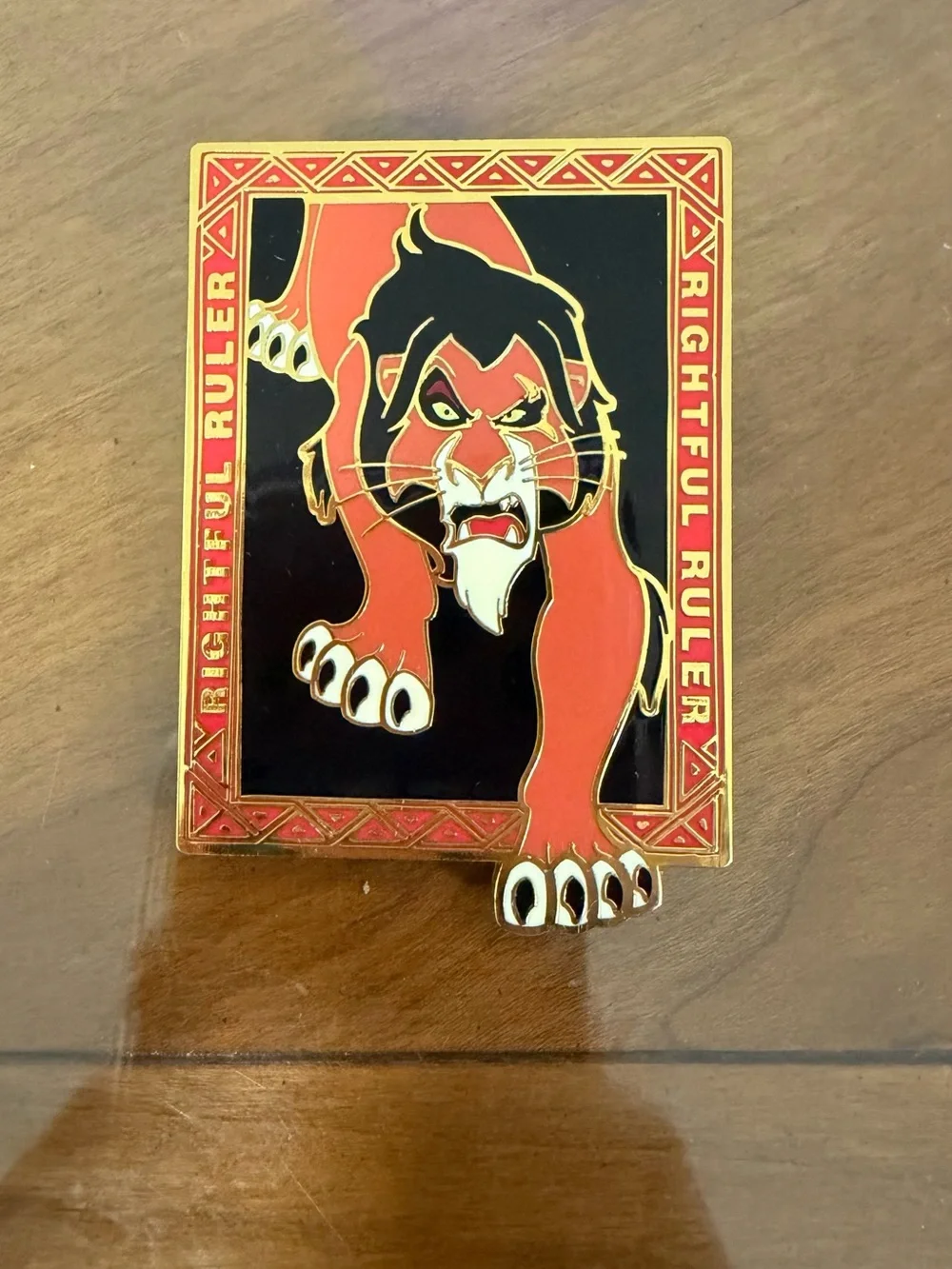 Disney Scar Enamel Pin - Red, Black, Gold